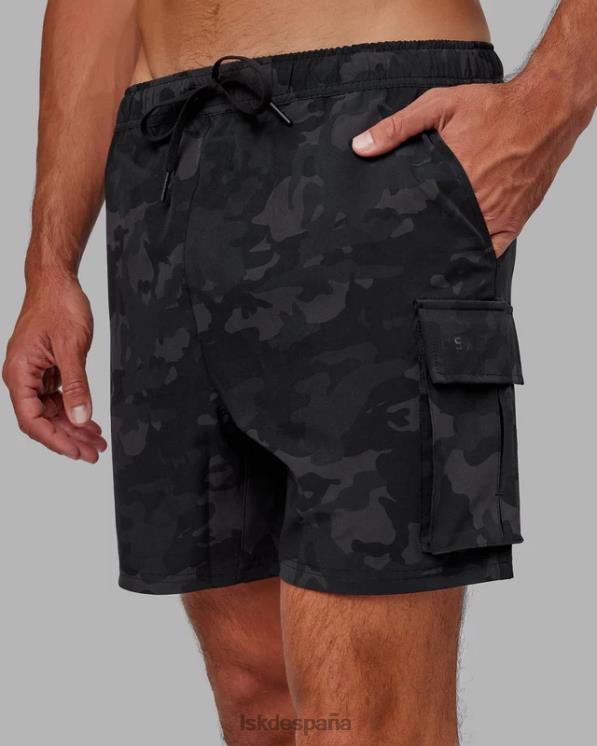 LSKD hombres Pantalón corto cargo Energy Stretch Performance - camuflaje negro 8T6NZ1094 vestir