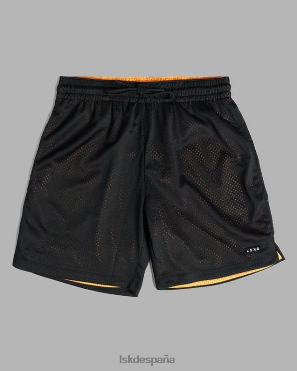 LSKD hombres pantalón corto de baloncesto hiper reversible - negro-mandarina 8T6NZ1095 vestir