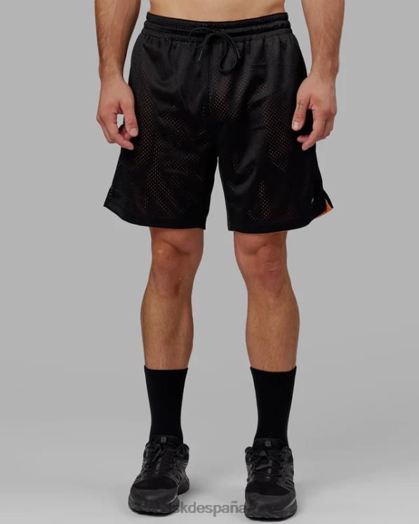LSKD hombres pantalón corto de baloncesto hiper reversible - negro-mandarina 8T6NZ1095 vestir