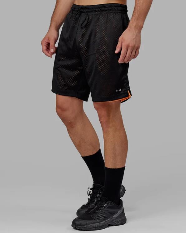 LSKD hombres pantalón corto de baloncesto hiper reversible - negro-mandarina 8T6NZ1095 vestir