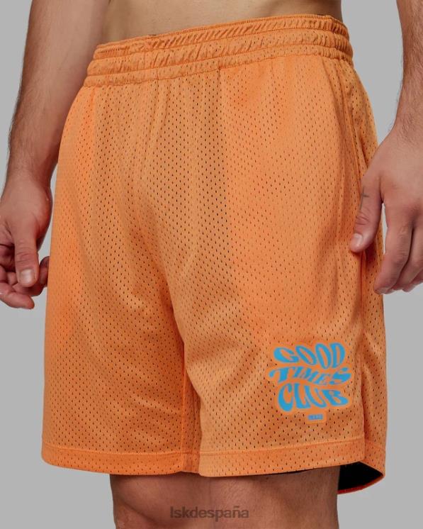 LSKD hombres pantalón corto de baloncesto hiper reversible - negro-mandarina 8T6NZ1095 vestir