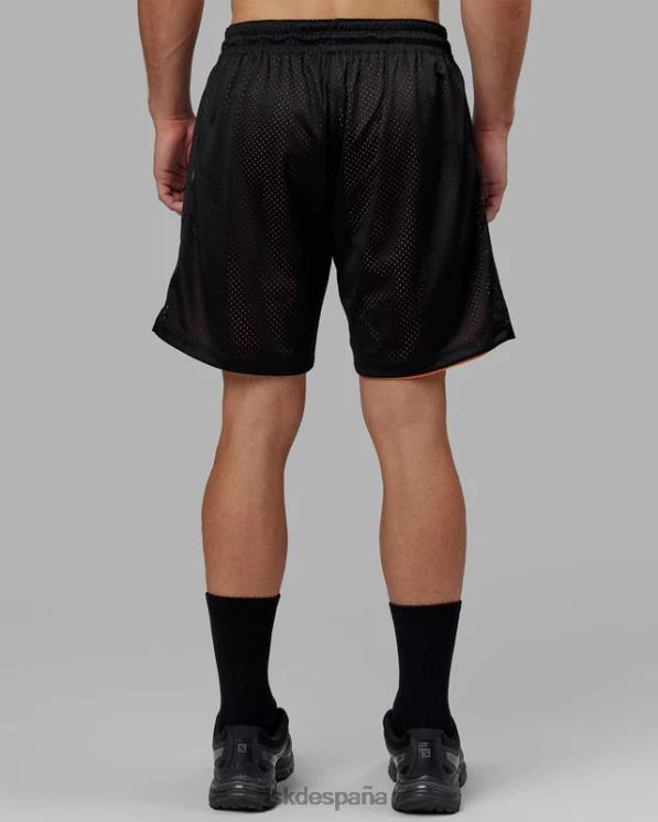 LSKD hombres pantalón corto de baloncesto hiper reversible - negro-mandarina 8T6NZ1095 vestir