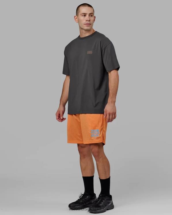 LSKD hombres pantalón corto de baloncesto hiper reversible - negro-mandarina 8T6NZ1095 vestir