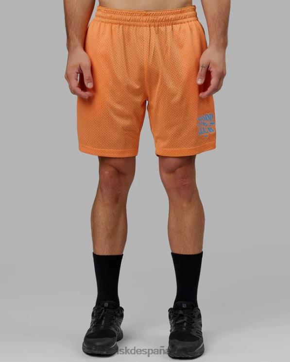 LSKD hombres pantalón corto de baloncesto hiper reversible - negro-mandarina 8T6NZ1095 vestir