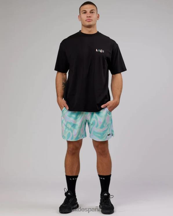 LSKD hombres pantalón corto ripstop de rendimiento de 7'' intensidad - euphoria-teal 8T6NZ1123 vestir