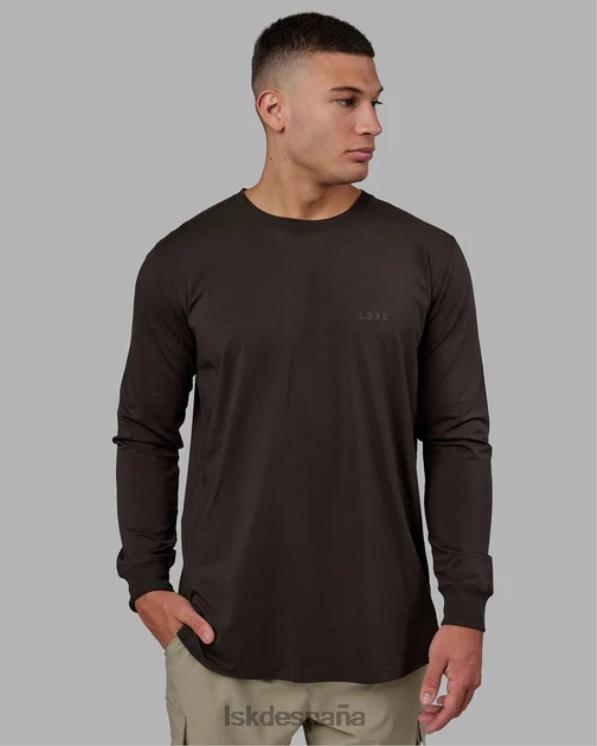 LSKD hombres Camiseta de lujo pimaflx ls - nogal oscuro 8T6NZ953 vestir