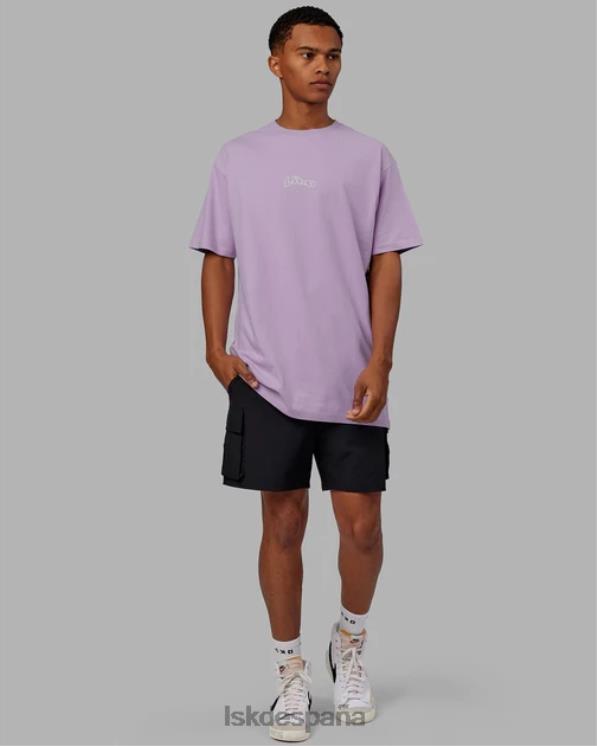 LSKD hombres Camiseta extragrande con palangre y peso pesado de Mad Happy - Lila pálido 8T6NZ960 vestir