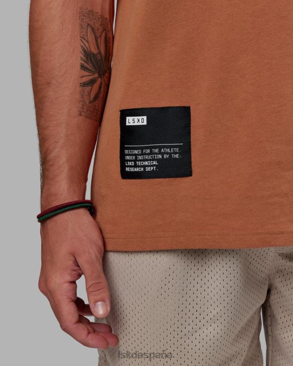 LSKD hombres Camiseta extragrande de peso pesado de I+D - avellana 8T6NZ979 vestir