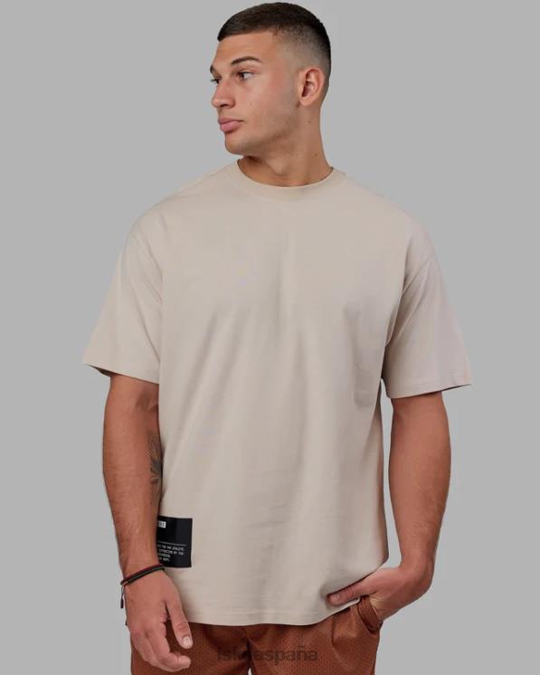 LSKD hombres Camiseta extragrande de peso pesado de I+D - beige esquisto 8T6NZ958 vestir