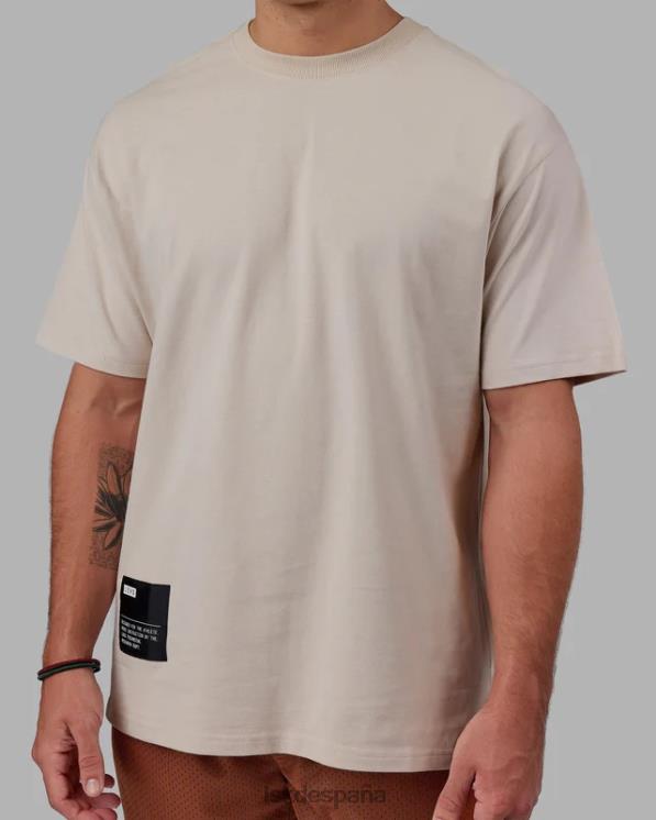 LSKD hombres Camiseta extragrande de peso pesado de I+D - beige esquisto 8T6NZ958 vestir