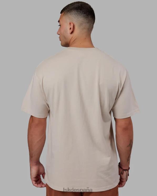 LSKD hombres Camiseta extragrande de peso pesado de I+D - beige esquisto 8T6NZ958 vestir