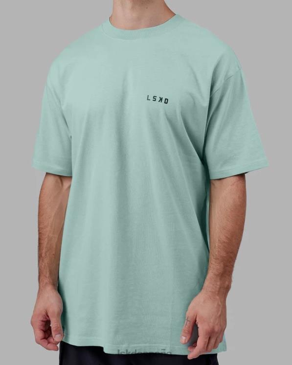 LSKD hombres Camiseta larga de peso pesado de gran tamaño - turquesa pastel 8T6NZ945 vestir