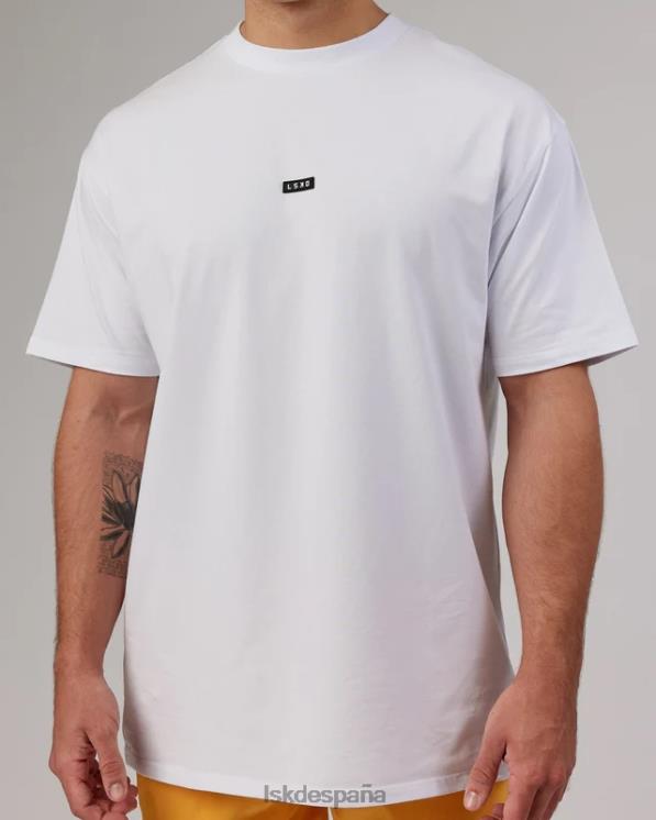 LSKD hombres Camiseta larga fundamental flxcotton de gran tamaño - blanco 8T6NZ264 vestir