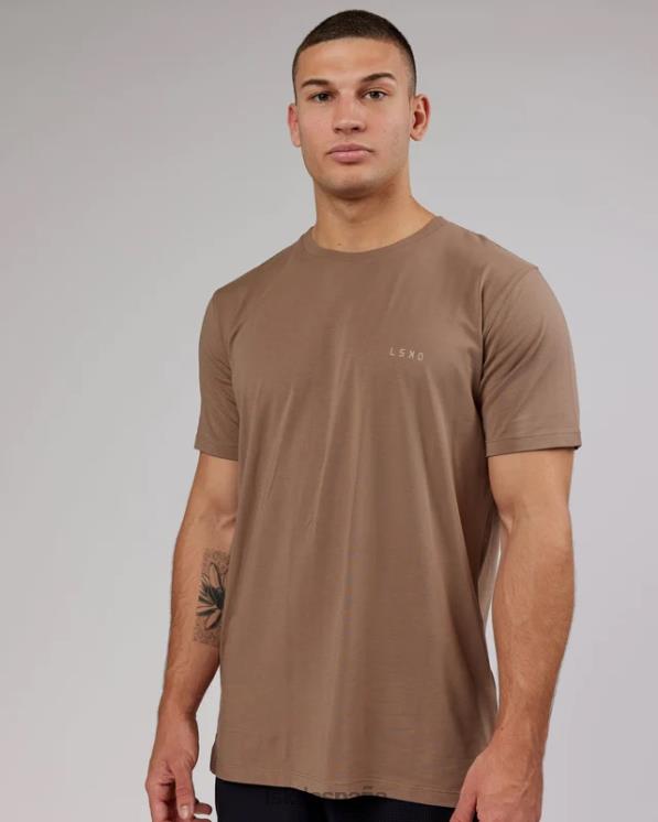 LSKD hombres Camiseta pimaflx de lujo - fósil 8T6NZ975 vestir