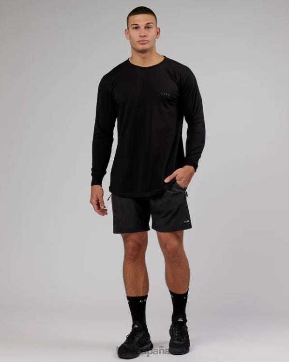 LSKD hombres Camiseta pimaflx ls de lujo - negro 8T6NZ972 vestir