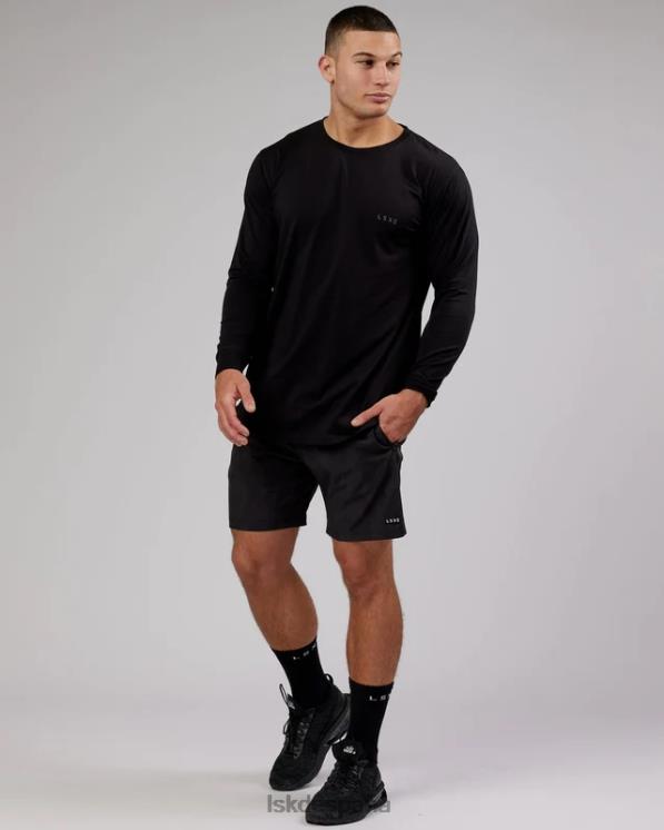 LSKD hombres Camiseta pimaflx ls de lujo - negro 8T6NZ972 vestir