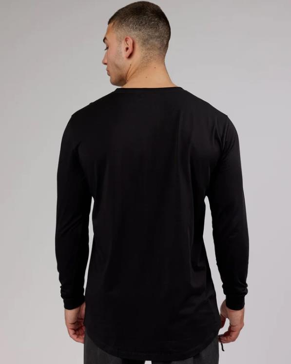LSKD hombres Camiseta pimaflx ls de lujo - negro 8T6NZ972 vestir