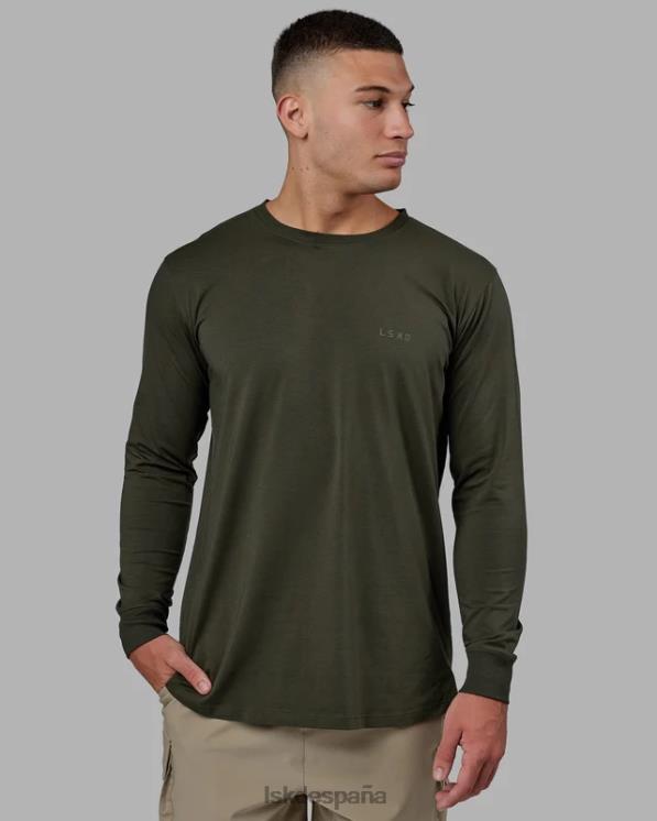 LSKD hombres Camiseta pimaflx ls de lujo - noche del bosque 8T6NZ957 vestir