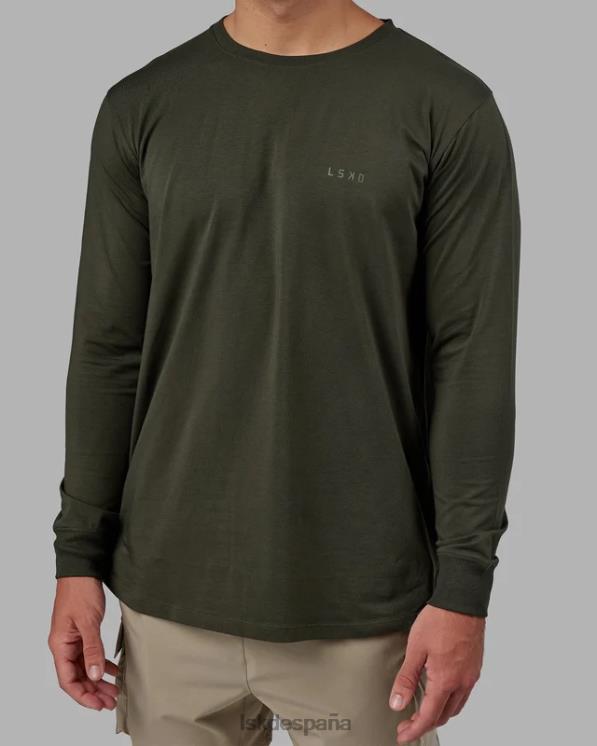 LSKD hombres Camiseta pimaflx ls de lujo - noche del bosque 8T6NZ957 vestir