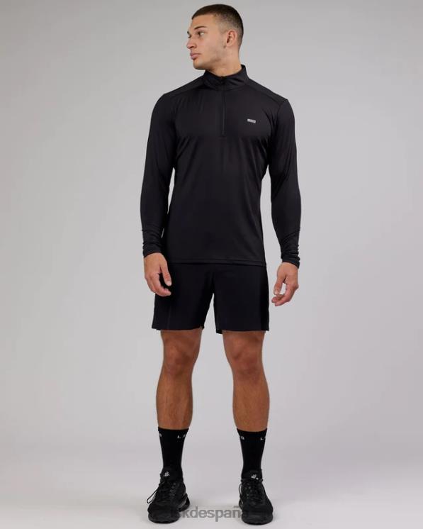 LSKD hombres Manga larga activa con cremallera de 1/4 aerodinámica - negro 8T6NZ984 vestir