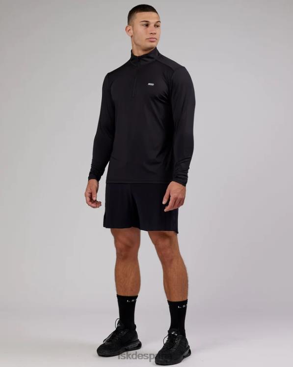 LSKD hombres Manga larga activa con cremallera de 1/4 aerodinámica - negro 8T6NZ984 vestir