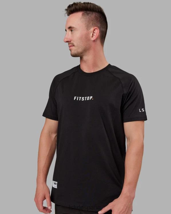 LSKD hombres camiseta fitstop optima - negro 8T6NZ961 vestir