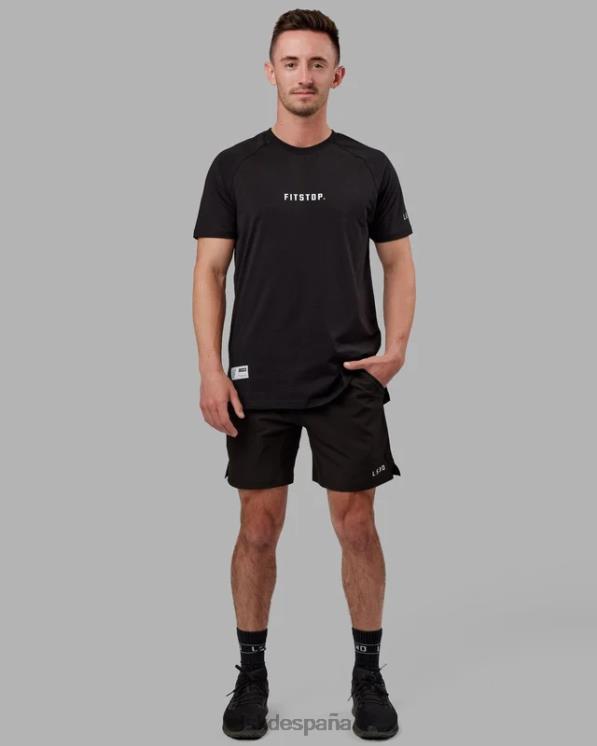 LSKD hombres camiseta fitstop optima - negro 8T6NZ961 vestir