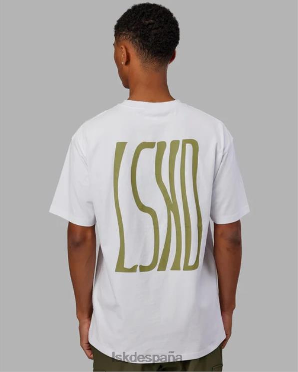 LSKD hombres camiseta ondulada pesada oversize - blanco 8T6NZ917 vestir