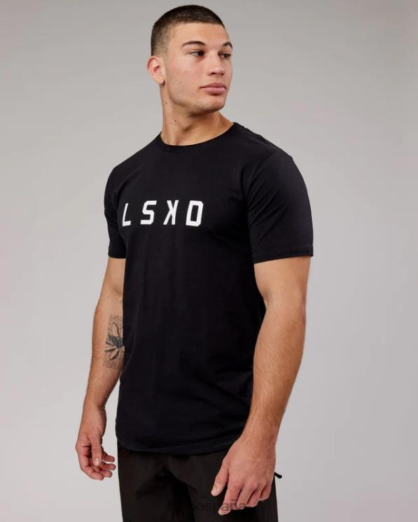 LSKD hombres camiseta power flxdry - negro-blanco 8T6NZ930 vestir