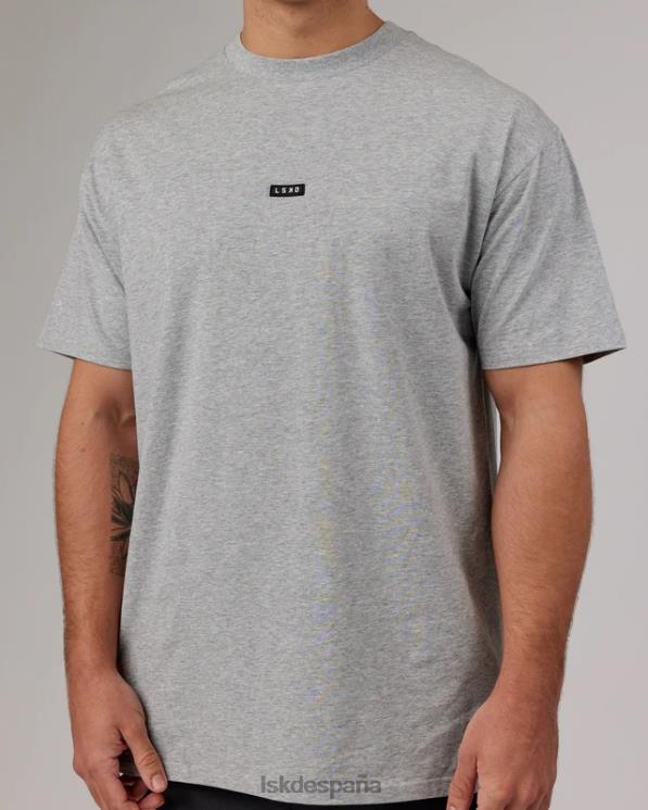 LSKD hombres fundamental flxcotton camiseta larga de gran tamaño - gris claro marga 8T6NZ261 vestir