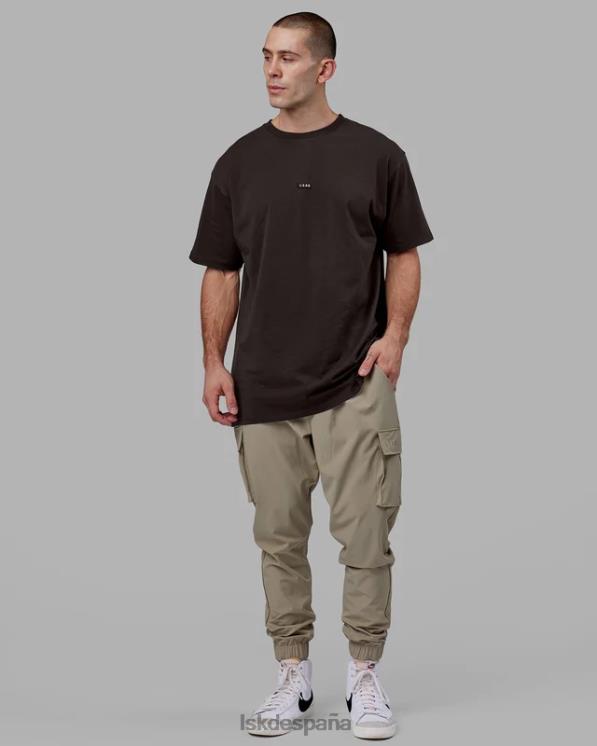 LSKD hombres fundamental flxcotton camiseta larga de gran tamaño - nogal oscuro 8T6NZ244 vestir