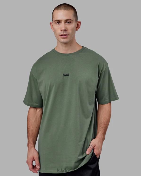LSKD hombres fundamental flxcotton tee palangre oversize - bosque oscuro 8T6NZ246 vestir