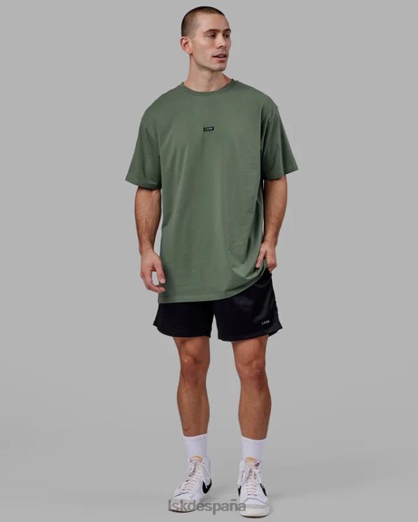 LSKD hombres fundamental flxcotton tee palangre oversize - bosque oscuro 8T6NZ246 vestir