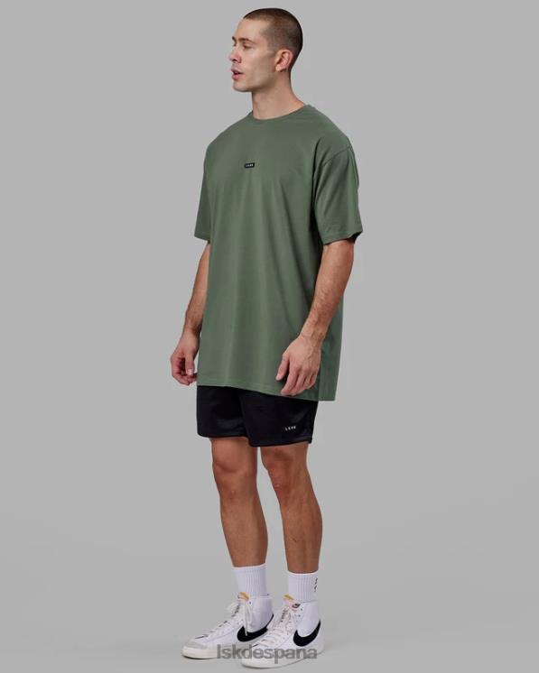 LSKD hombres fundamental flxcotton tee palangre oversize - bosque oscuro 8T6NZ246 vestir