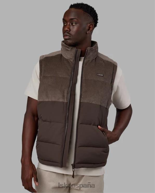 LSKD hombres Chaleco acolchado clásico de pana - nogal-bellota 8T6NZ1056 vestir