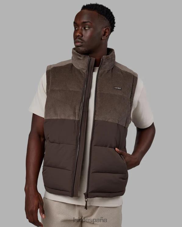 LSKD hombres Chaleco acolchado clásico de pana - nogal-bellota 8T6NZ1056 vestir