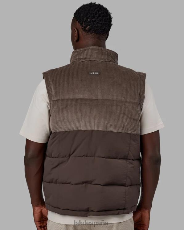 LSKD hombres Chaleco acolchado clásico de pana - nogal-bellota 8T6NZ1056 vestir