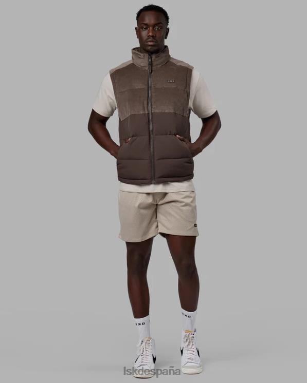 LSKD hombres Chaleco acolchado clásico de pana - nogal-bellota 8T6NZ1056 vestir