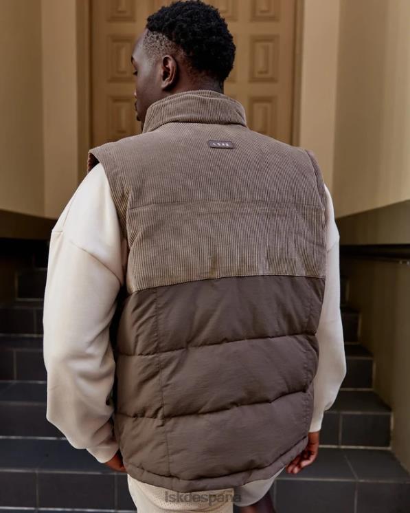 LSKD hombres Chaleco acolchado clásico de pana - nogal-bellota 8T6NZ1056 vestir