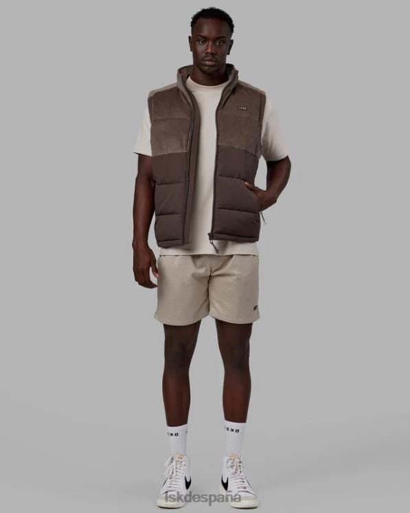 LSKD hombres Chaleco acolchado clásico de pana - nogal-bellota 8T6NZ1056 vestir