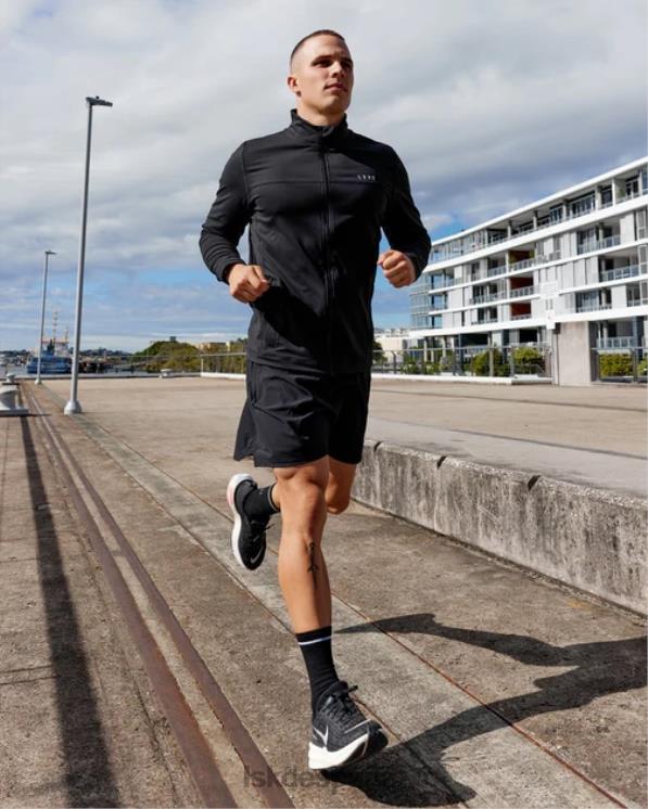 LSKD hombres Chaqueta de alto rendimiento con cremallera y zancada - negro 8T6NZ1045 vestir