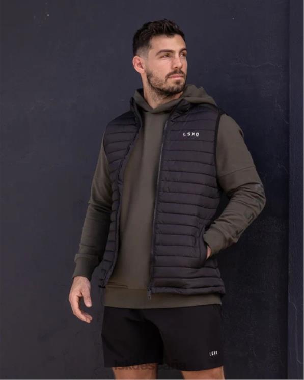 LSKD hombres chaleco acolchado uplift - negro desvanecido 8T6NZ1053 vestir