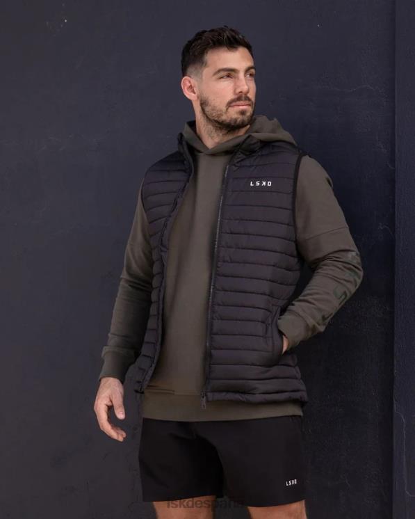 LSKD hombres chaleco acolchado uplift - negro desvanecido 8T6NZ1053 vestir
