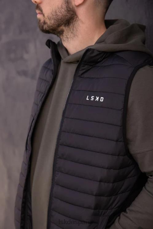 LSKD hombres chaleco acolchado uplift - negro desvanecido 8T6NZ1053 vestir