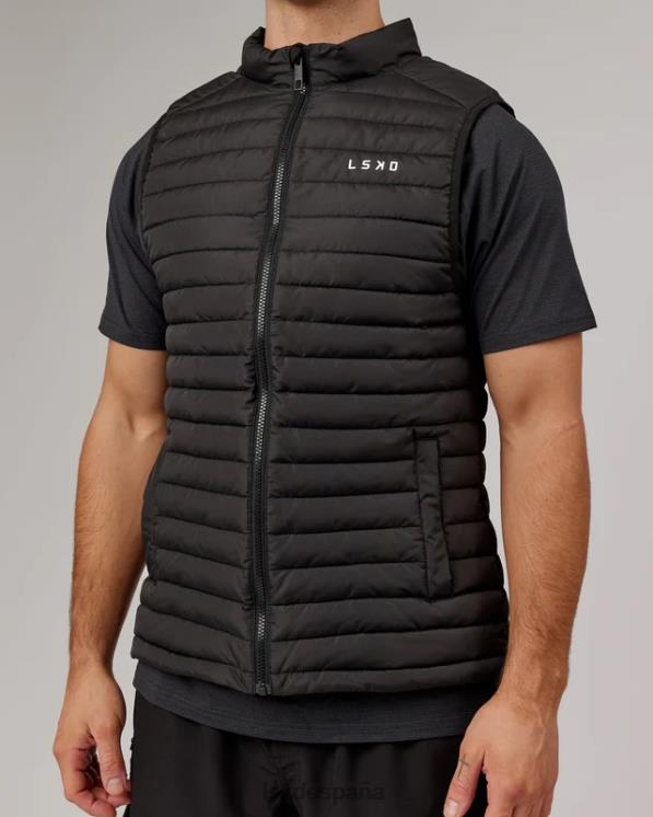 LSKD hombres chaleco acolchado uplift - negro desvanecido 8T6NZ1053 vestir