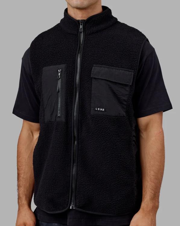 LSKD hombres chaleco alpino - negro 8T6NZ1051 vestir