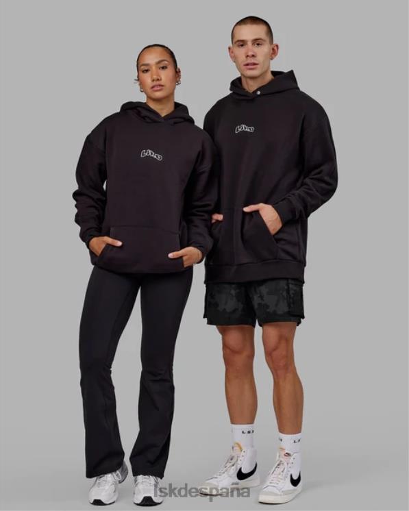 LSKD hombres sudadera con capucha mad happy oversize - negro 8T6NZ1030 vestir