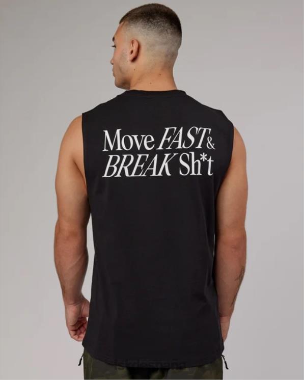 LSKD hombres Camiseta de tirantes vs5 flxcotton oversize - negro 8T6NZ1012 vestir