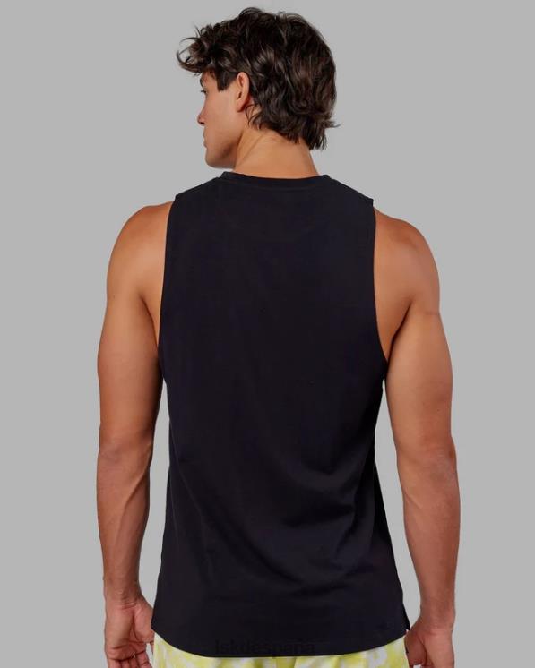 LSKD hombres Camiseta sin mangas de entrenamiento Expand flxcotton - negro-verde cítrico 8T6NZ1007 vestir