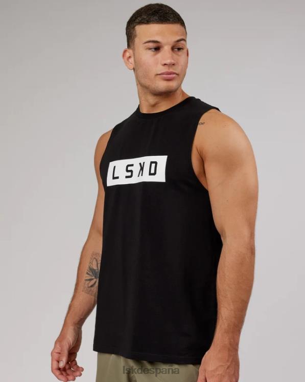 LSKD hombres Camiseta sin mangas de entrenamiento Strength flxcotton - blanco y negro 8T6NZ994 vestir